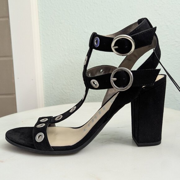 NWT Sam & Libby Evita Grommet Double Strap Chunky Heel, Size 8 - Picture 2 of 5